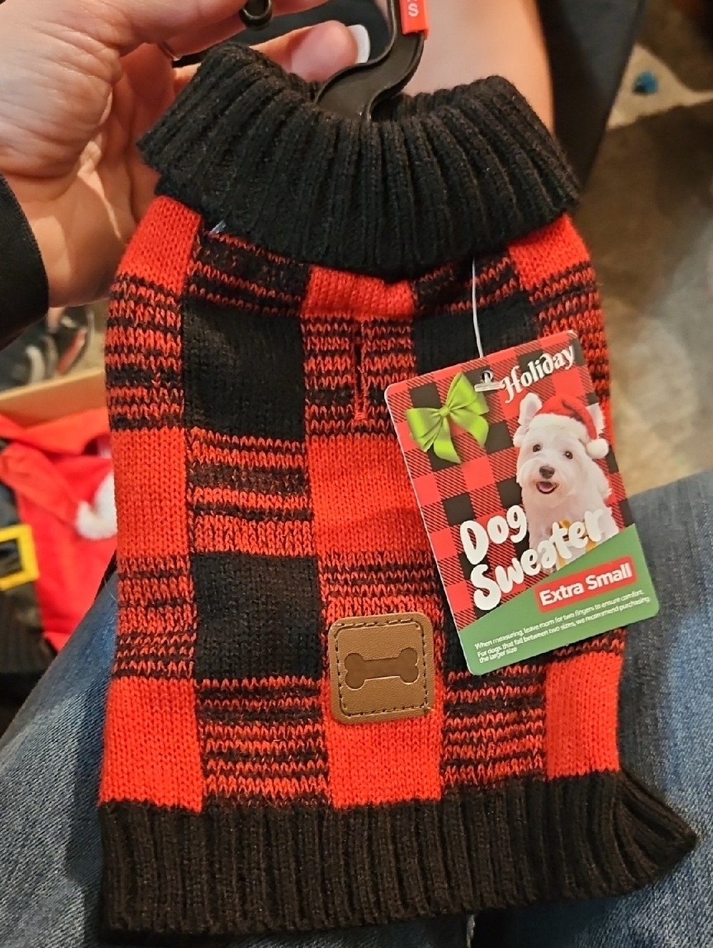 Holiday Red and Black Plaid Dog Sweater